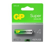 4 PCS GP 15AS, LR06, AA SUPER G-TECH