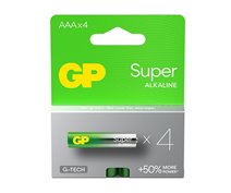 4 STUKS GP 24AS, LR03, AAA SUPER G-TECH