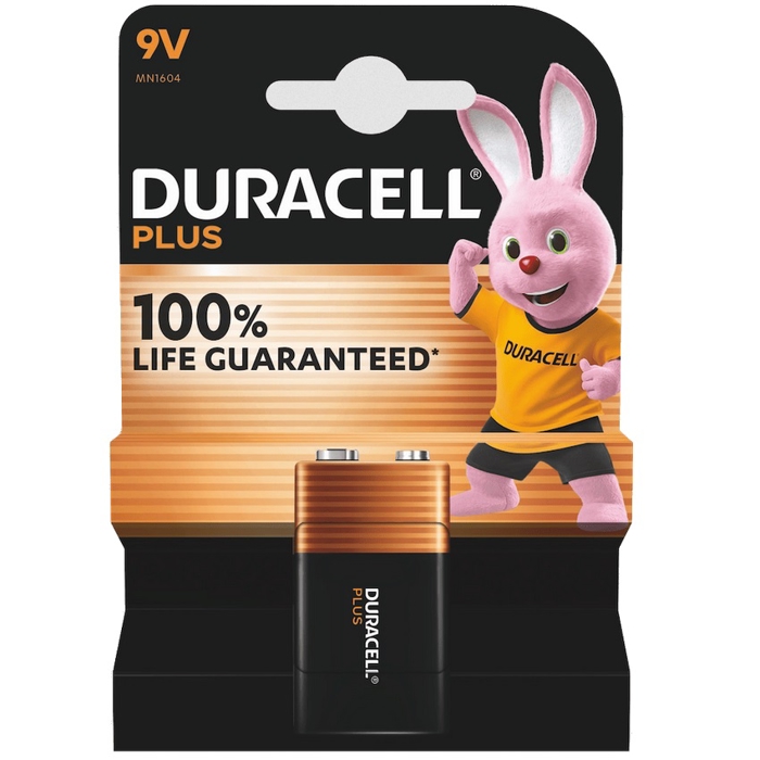 DURACEL PLUS 100% LIFE MN1604, 6LR61, 9VOLT DURACEL PLUS 100% LIFE MN1604, 6LR61, 9VOLT