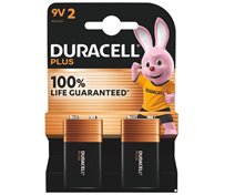 2 STUKS DURACELL PLUS MN1604, 6LR61, 9VOLT