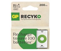 GP 20R8H RECYKO RECHARGEABLE 9VOLT 200mAh