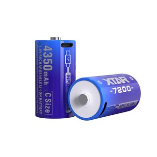 2 STUKS XTAR C-size 1,5V. 4500mAh PROTECTED USB-C
