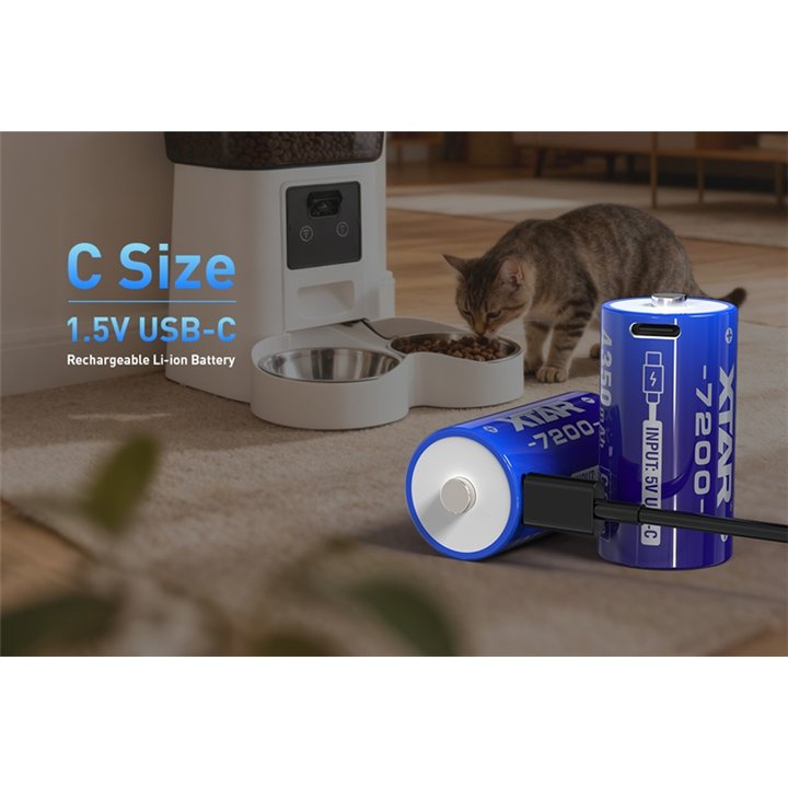 2 STUKS XTAR C-size 1,5V. 4500mAh PROTECTED USB-C