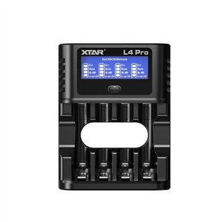XTAR L4 PRO CHARGER INCL. 4xAA 2500 Li-ION 1,5V
