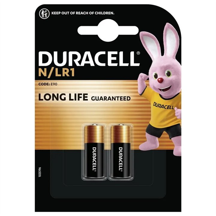 2 PCS DURACELL MN9100, LR1, N PLUS ALK.